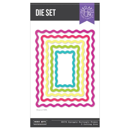 Hero Arts - Die Set - You've Got a Friend - Squiggly Rectangle Frames
