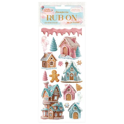 Stamperia Rub-on - Candy Christmas - Marzipan Houses