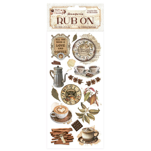 Stamperia Rub-on - Coffee and Chocolate - All You Need Is Love And Coffee
