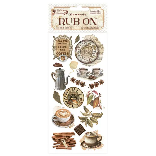 Stamperia Rub-on - Coffee and Chocolate - All You Need Is Love And Coffee