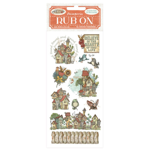 Stamperia Rub-on - Furry Friends - Houses