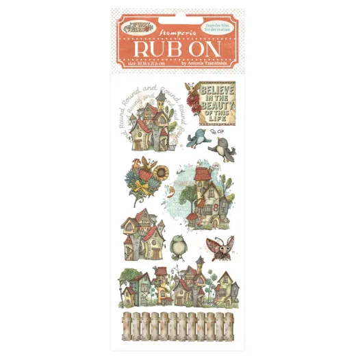 Stamperia Rub-on - Furry Friends - Houses