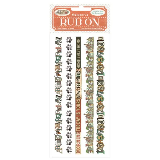 Stamperia Rub-on - Furry Friends - Stripes