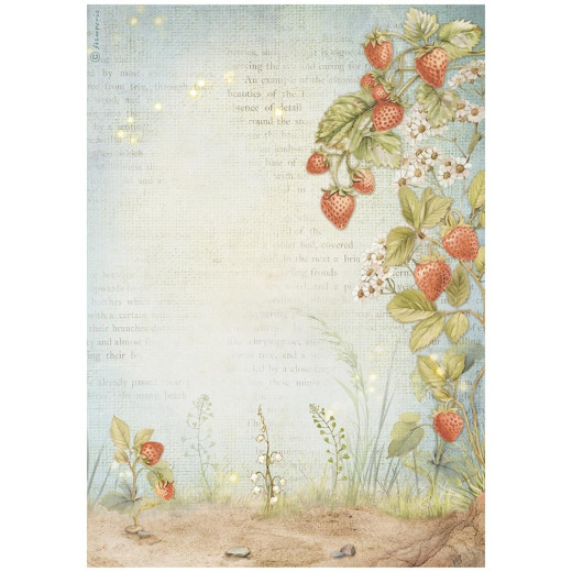 Stamperia Rice Paper - Hidden Grove - Strawberries