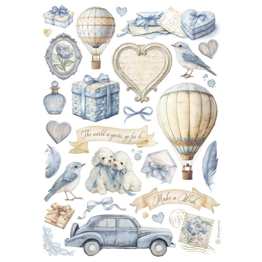 Stamperia Rice Paper - Timeless - Mixed Elements