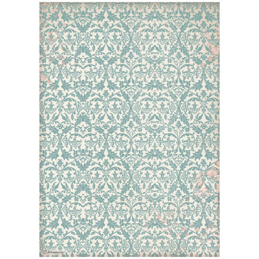 Stamperia Rice Paper - Venice City of Art - Turquoise Tapestry