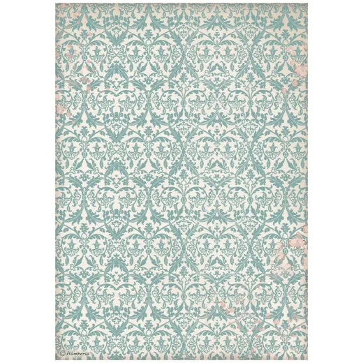 Stamperia Rice Paper - Venice City of Art - Turquoise Tapestry