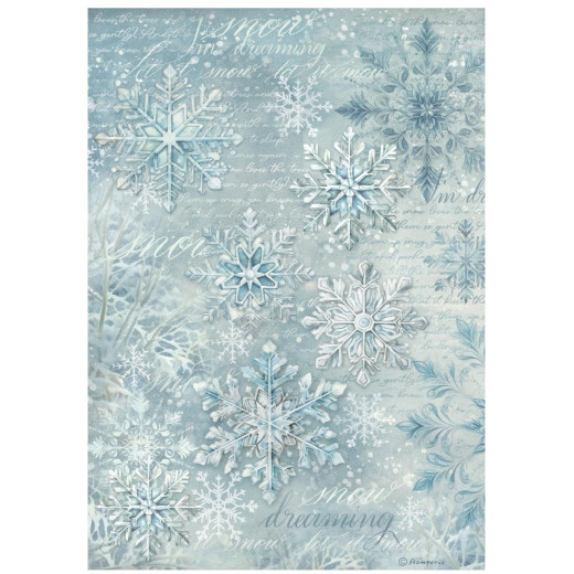 Stamperia Rice Paper - The Owl's House - Snowflakes