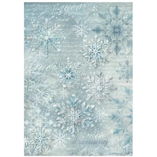 Stamperia Rice Paper - The Owl's House - Snowflakes