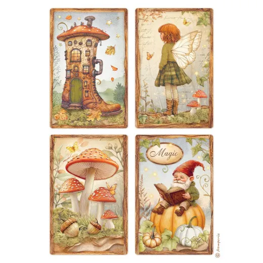 Stamperia Rice Paper - Whispering Woods - 4 Cards