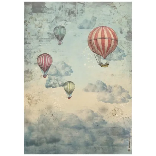 Stamperia Rice Paper - Voyages Fantastiques - Air Balloons