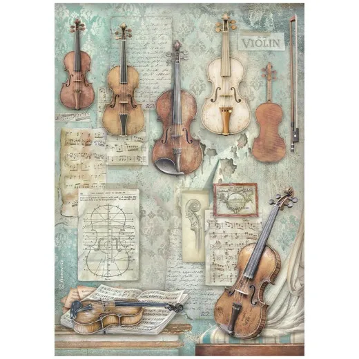 Stamperia Rice Paper - Symphony by Sara Alcobendas - Violins