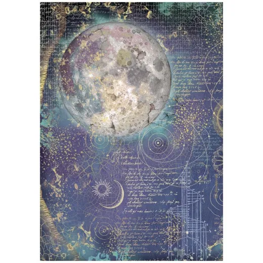 Stamperia Rice Paper - Cosmos - Moon by Cristina Radovan