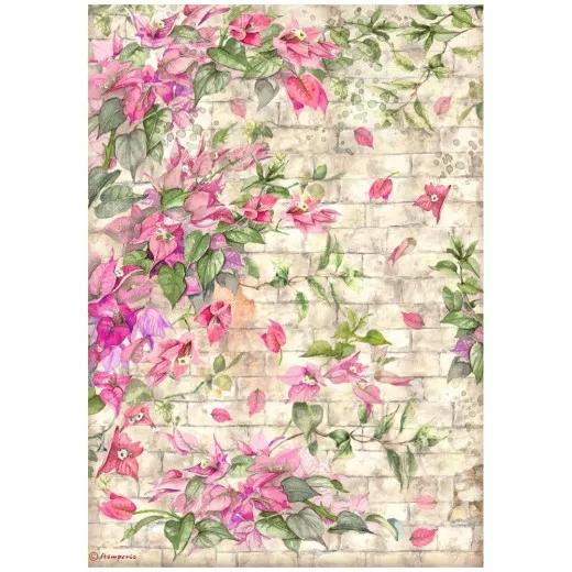 Stamperia Rice Paper - Blue Dream - Bougainvillea