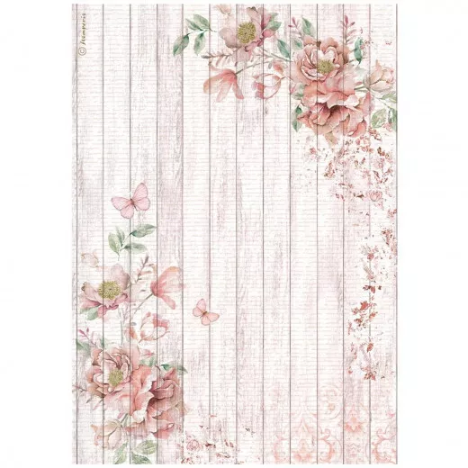 Stamperia Rice Paper - Roseland - Corners with Roses