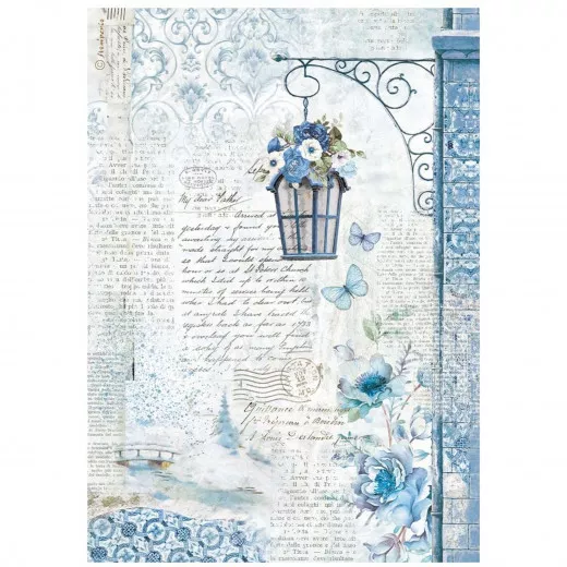 Stamperia Rice Paper - Blue Land - Lamp