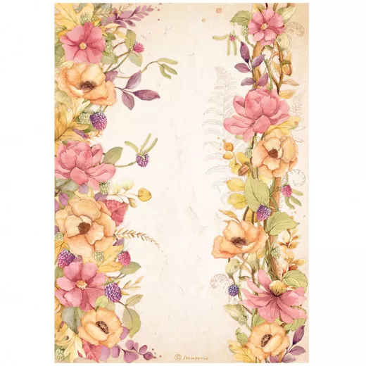 Stamperia Rice Paper - Woodland - Floral Borders