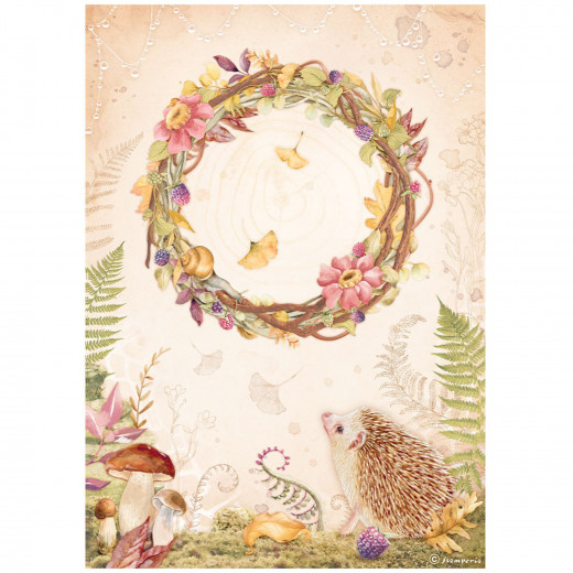 Stamperia Rice Paper - Woodland - Garland