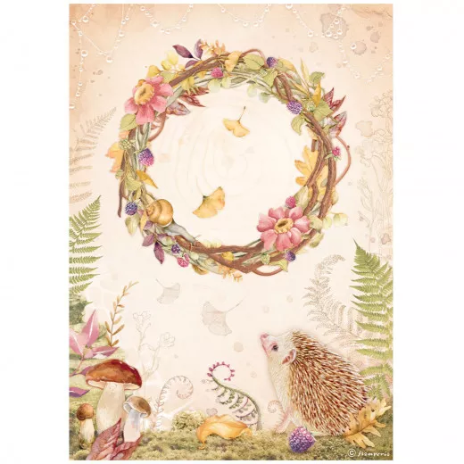 Stamperia Rice Paper - Woodland - Garland