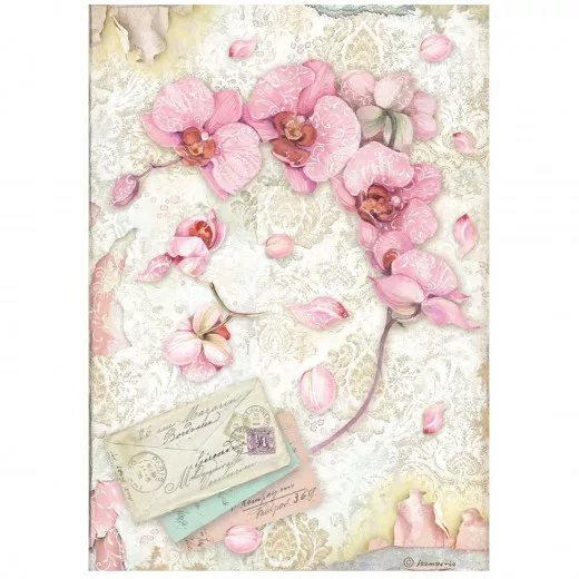 Stamperia Rice Paper - Orchids and Cas - Pink Orchid