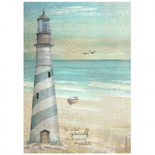 Stamperia Rice Paper - Sea Land - Lighthouse