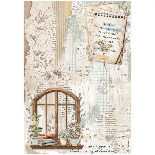 Stamperia Rice Paper - Secret Diary - Window