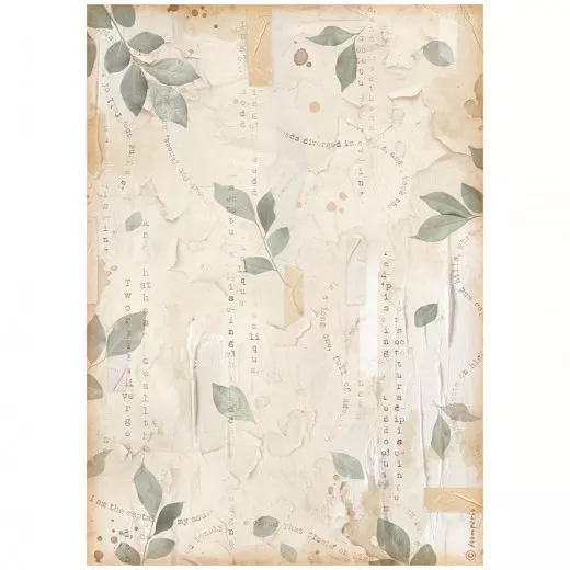 Stamperia Rice Paper - Secret Diary - Leaves