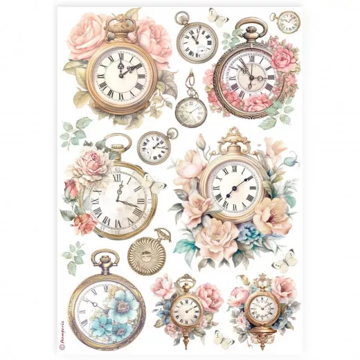 Stamperia Rice Paper - Clocks