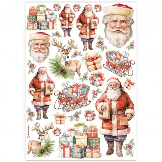 Stamperia Rice Paper - Classic Christmas - Santa Claus