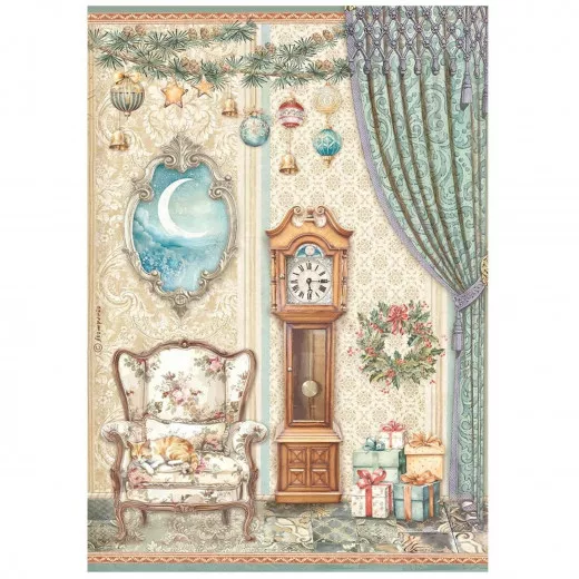 Stamperia Rice Paper - The Nutcracker - Pendulum Clock and Chair