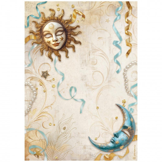 Stamperia Rice Paper - Masquerade - Sun And Moon