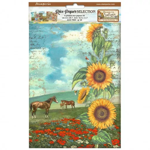 Sunflower Art - A4 Rice Paper Selection