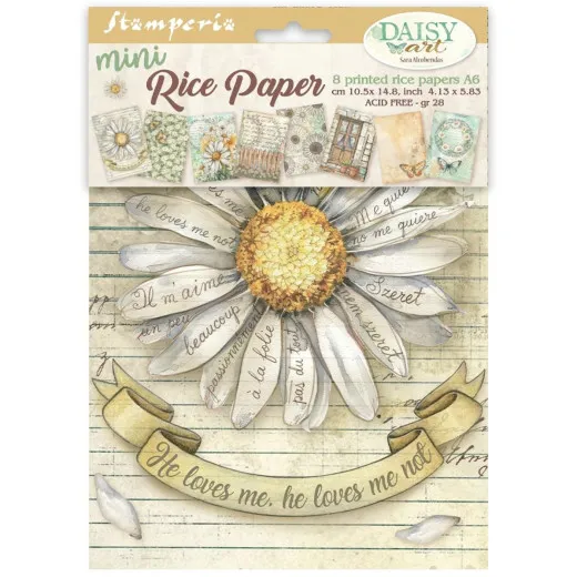 Stamperia A6 Mini Rice Paper - Daisy Art