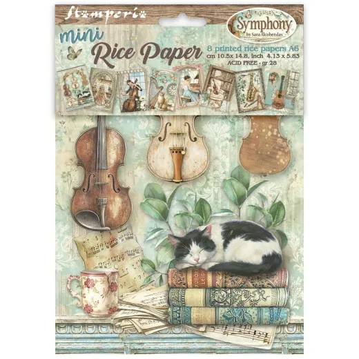Stamperia A6 Mini Rice Paper - Symphony by Sara Alcobendas