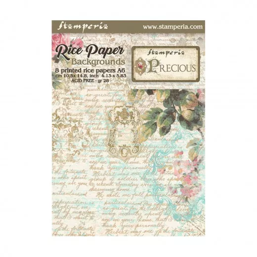 Stamperia A6 Rice Paper - Precious - Backgrounds