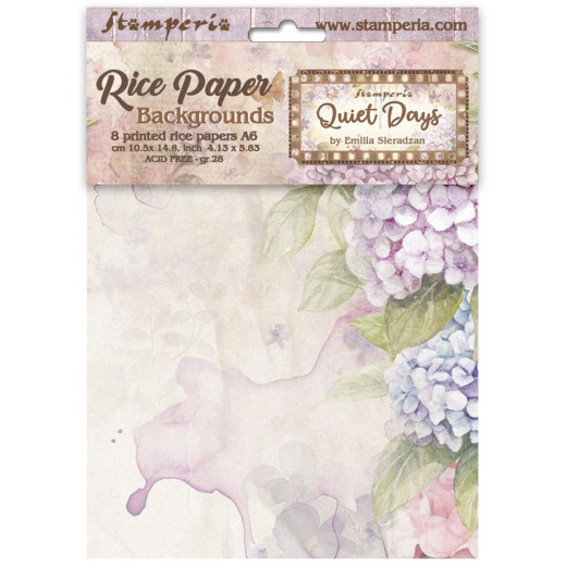 Stamperia A6 Rice Paper - Quiet Days - Backgrounds