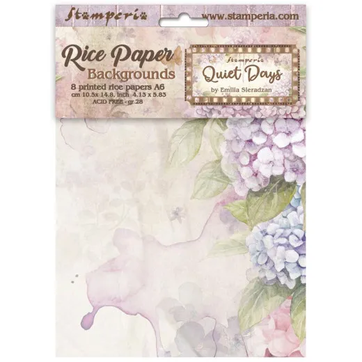Stamperia A6 Rice Paper - Quiet Days - Backgrounds