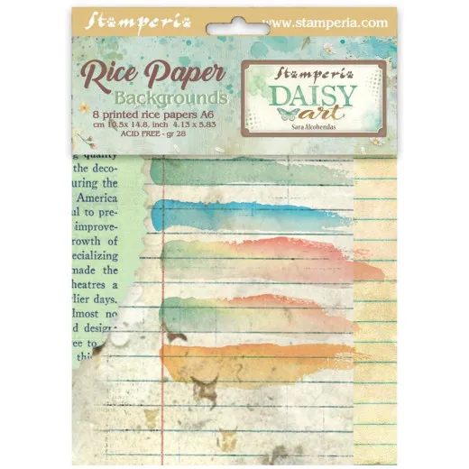 Stamperia A6 Rice Paper - Daisy Art - Backgrounds