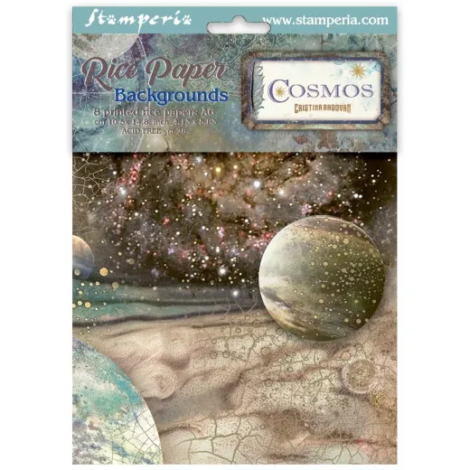 Stamperia A6 Rice Paper - Cosmos - Backgrounds by Cristina Radovan