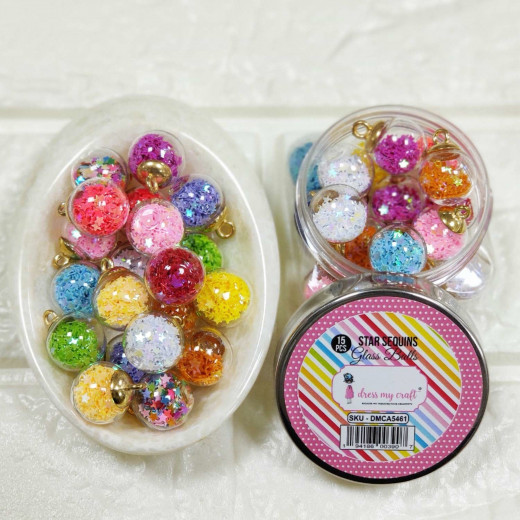 Dress My Craft - Glass Balls with Star Sequins