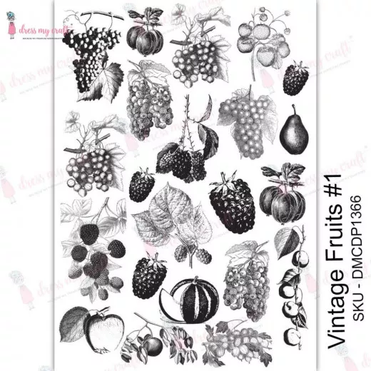 Transfer Me Sheet A4 - Vintage Fruits