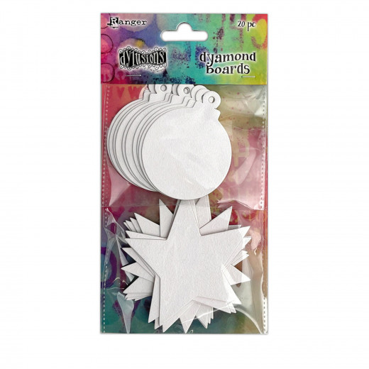 Dylusions - Dyamond Boards - small Baubles & Stars