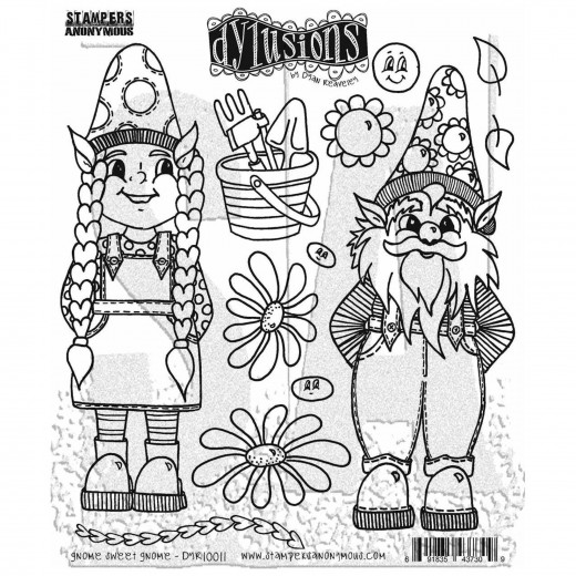 Dyan Reaveley's Dylusions - Cling Stamp Collections - Gnome Sweet Gnome