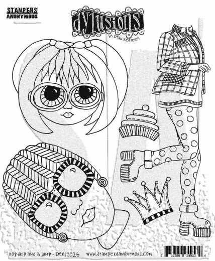 Dylusions Cling Stamps - Hop Skip And A Jump