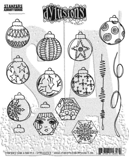 Dylusions Cling Stamps - Hanging Your Baubles