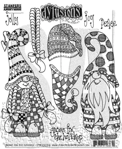 Dylusions Cling Stamps - Gnome For The Holidays