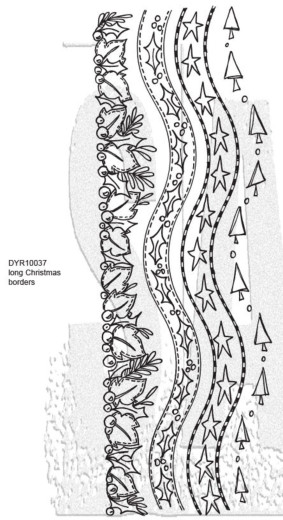 Dylusions Cling Stamps - Long Christmas Borders