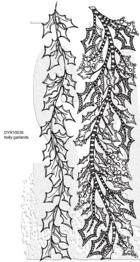 Dylusions Cling Stamps - Holly Garlands