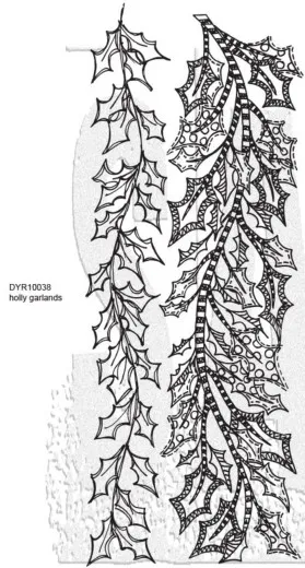 Dylusions Cling Stamps - Holly Garlands