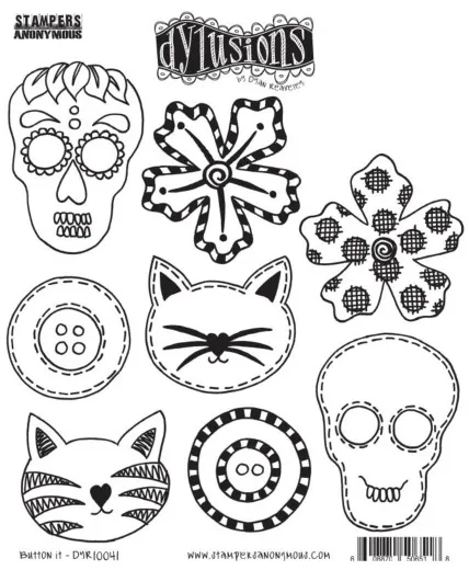 Dylusions Cling Stamps - Button It